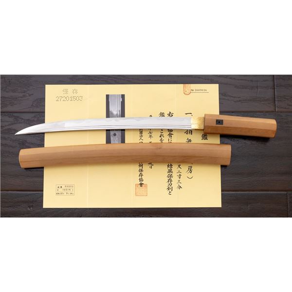 Antique Japanese Wakizashi O-Kissaki, with Paper