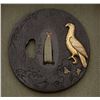 Image 2 : Antique Japanese Tsuba - Dark Copper/Gold Hawk, Signed