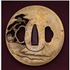 Image 5 : Antique Japanese Tsuba - Brass Pine Tree and House