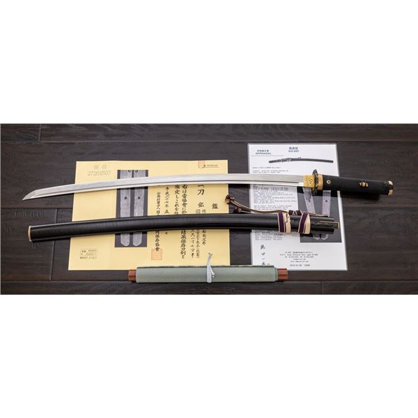 Antique Japanese  Koto Sword, Signed & Dated, with Koshirae