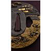 Image 10 : Antique Japanese Soft Metal Tsuba and Fuchi/Kashira - Samurai & Waves, Signed