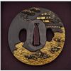 Image 13 : Antique Japanese Soft Metal Tsuba and Fuchi/Kashira - Samurai & Waves, Signed