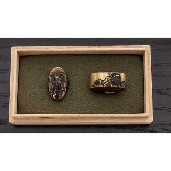 Antique Japanese Fuchi/Kashira Set, Signed