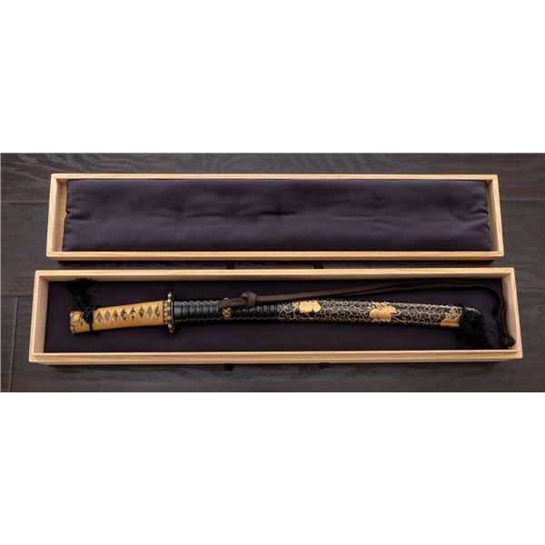 Antique Japanese Wakizashi - Koshirae Gold Kiri Mon Motif