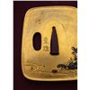 Image 7 : Antique Japanese Soft Metal Tsuba - Stream & Plants, Signed