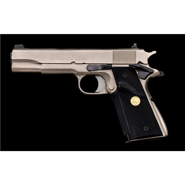 Two-Tone Satin Nickel Colt Gov’t Model Mark IV Series 70 Semi-Automatic Pistol