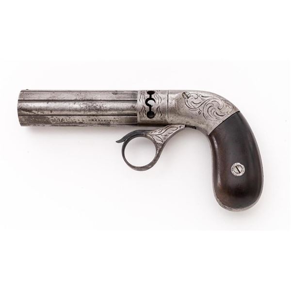 Very Rare G. Leonard, Jr. 4-Shot Ring-Trigger Internal-Striker Percussion Pepperbox