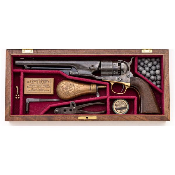 Civil War Colt Model 1860 Army Percussion Revolver, Cased with Accoutrements