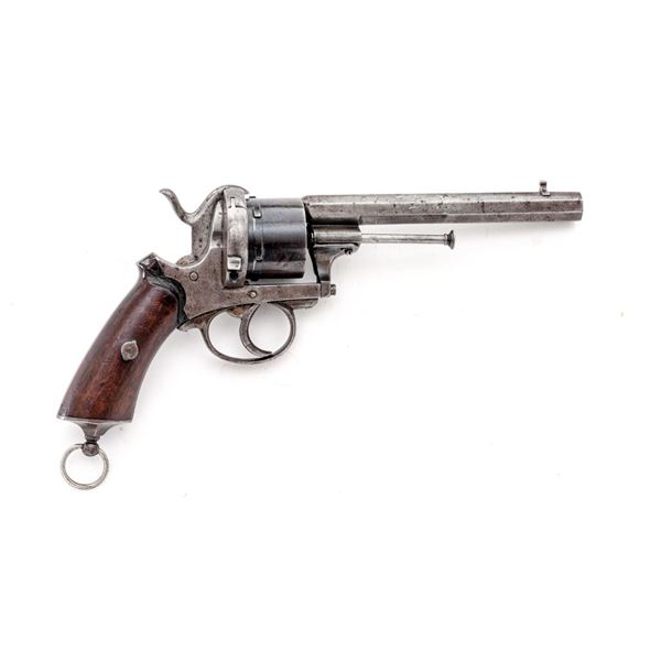 Antique Belgian Lefaucheux-Style Double Action Military Pinfire Revolver