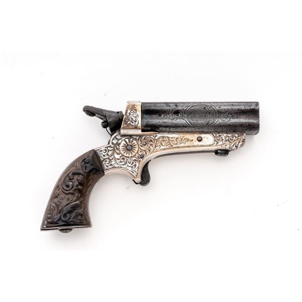 Scarce Antique Engraved Sharps Breech-Loading 4-Shot Pepperbox Pistol