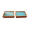 Image 2 : Lot of Two (2) Custom Glass-Top Oak Veneer Display Cases