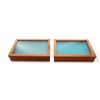 Image 2 : Lot of Two (2) Custom Glass-Top Oak Veneer Display Cases