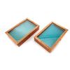Image 6 : Lot of Two (2) Custom Glass-Top Oak Veneer Display Cases