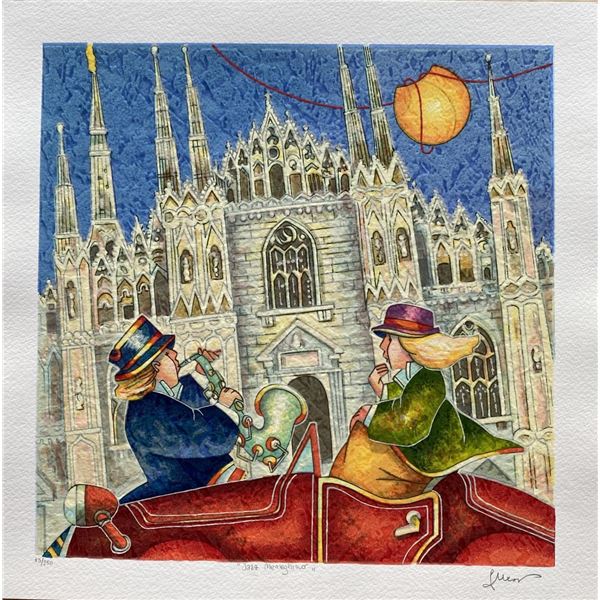 Francesco Nesi- Original Serigraph on Paper "JAZZ MENEGHINO"