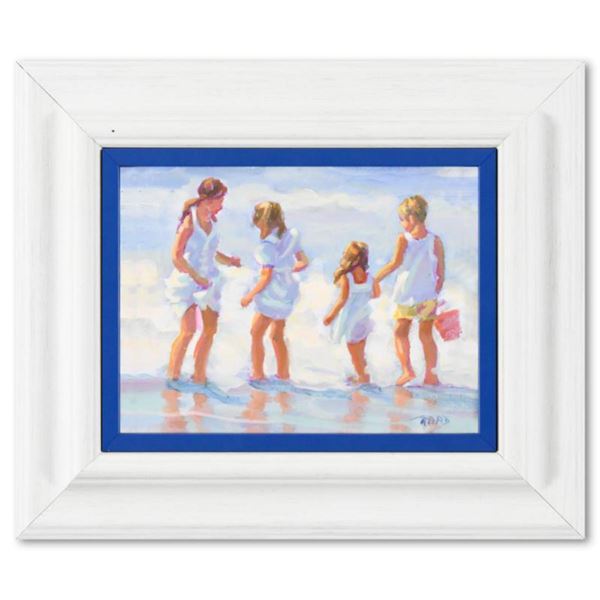 Lucelle Raad, "A Family Holiday" Framed Original Acrylic Painting on Canvas, Hand Signed with Letter