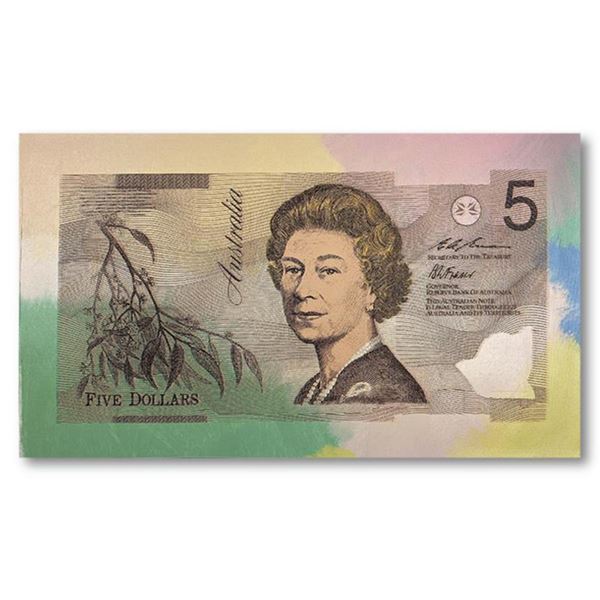 Steve Kaufman (1960-2010) "Australian Money ($5)" Hand Signed and Numbered Limited Edition Hand Pull