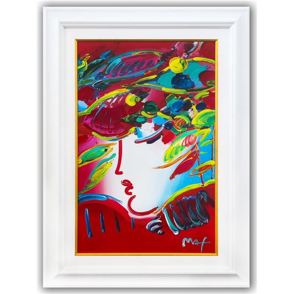 Peter Max- Original Mixed Media "Blushing Beauty"