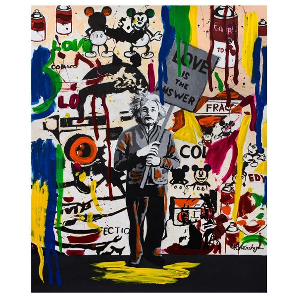 Nastya Rovenskaya- Mixed Media "Einstein's Placard"
