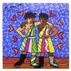 Image 1 : Britto, "Gemini Boys (Black)" Hand Signed Limited Edition Giclee on Canvas; Authenticated.