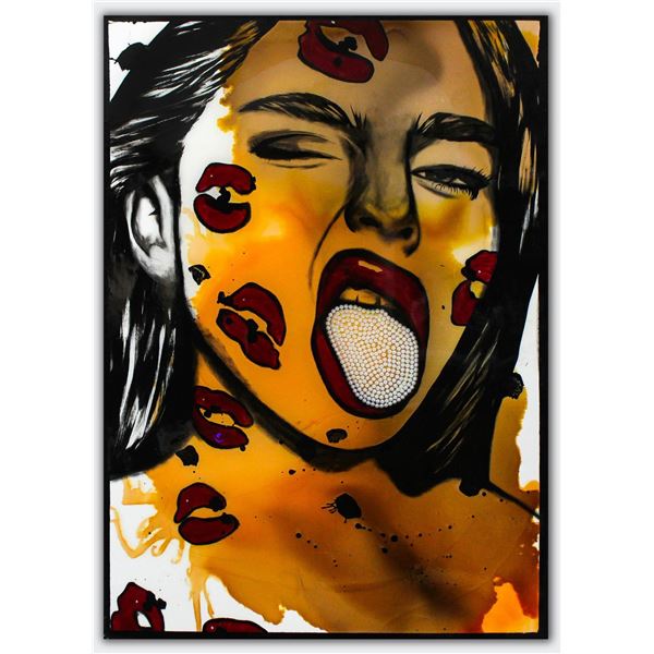 Hen Maman- Original Painting with Alcohol ink, acrylic, and epoxy rasin on Canvas "Aline"