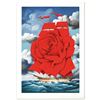 Image 1 : Rafal Olbinski, "Red Rose Ship" Limited Edition Hand Pulled Original Lithograph, Numbered and Hand S