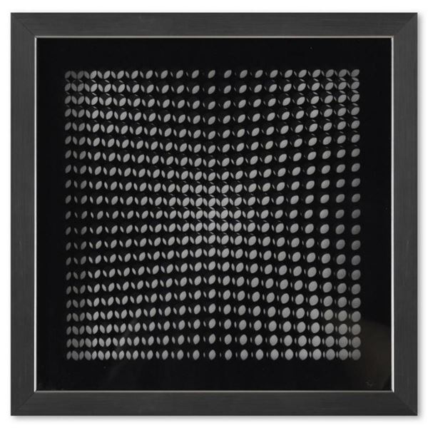 Victor Vasarely (1908-1997), "Trois Dimensions Optique de la série Cinetiques" Framed 1973 Dimension