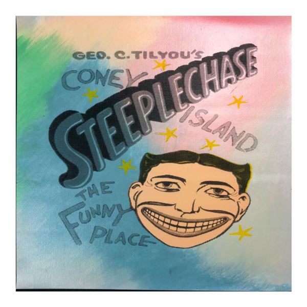 Steve Kaufman (1960-2010) "Steepechase, Coney Island" Hand Signed and Numbered Limited Edition Hand 