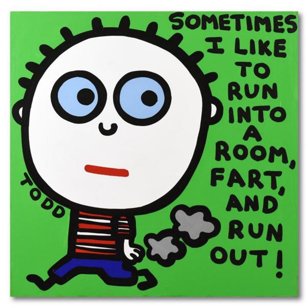 Todd Goldman, "Farts" Original Acrylic Painting on Gallery Wrapped Canvas, Hand Signed with Letter o