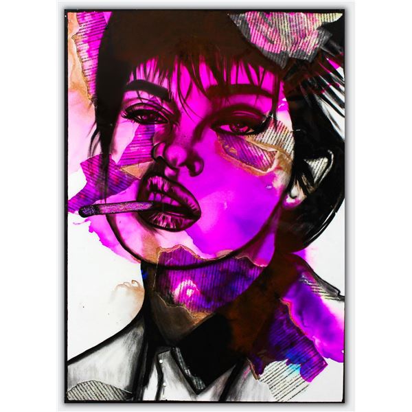 Hen Maman- Original Painting with Alcohol ink, acrylic, and epoxy rasin on Canvas "Noa"