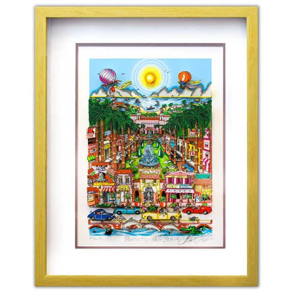 Charles Fazzino- 3D Construction Silkscreen Serigraph "Perfectly Palm Beach"