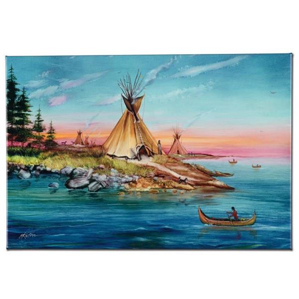 "Tipi Territory" Limited Edition Giclee on Canvas by Martin Katon, Numbered and Hand Signed. This pi