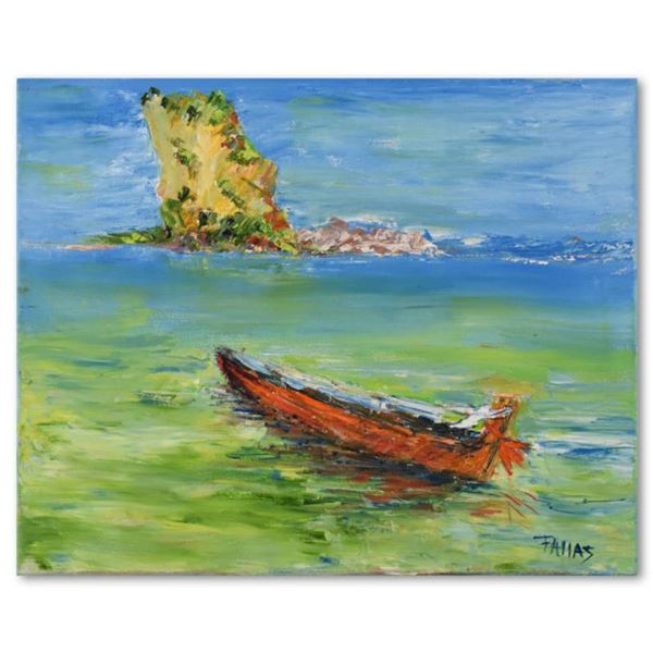 Elliot Fallas, "Thailand Vista" Original Oil Painting on Canvas, Hand Signed with Letter of Authenti