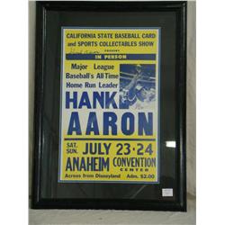 Autographed Hank Aaron Convention Poster
