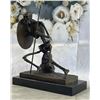 Image 1 : Skeleton Warrior w/ Shield and Spear Bronze Statue Marble Base