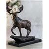 Image 1 : Bull Moose Buck Stag Bronze Statue Sculpture Figure Decor Moigniez