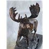Image 2 : Bull Moose Buck Stag Bronze Statue Sculpture Figure Decor Moigniez