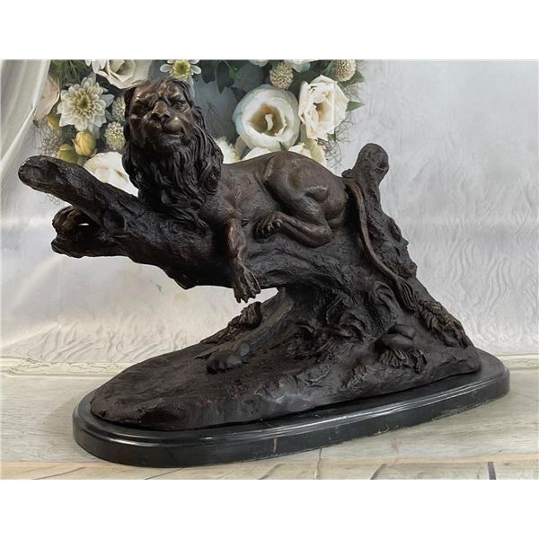 Handmade 20'' china fengshui bronze anger animal lion roar statue