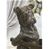 Image 3 : English Bulldog Pushing Wheelbarrow Bronze Planter Dish Sculpture
