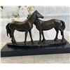 Image 3 : ORIGINAL HORSES IN LOVE BRONZE SCULPTURE MARBLE BASE FIGURINE