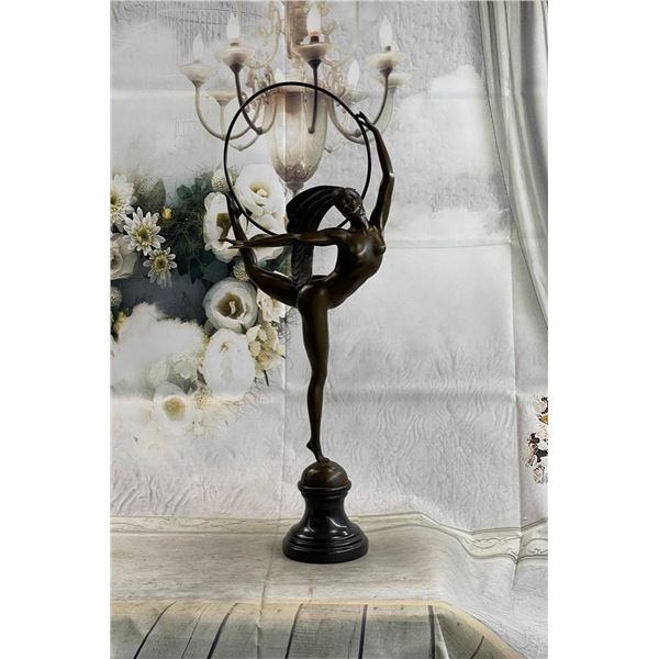 Handcrafted Erotic Female Athlete Bronze Sculpture