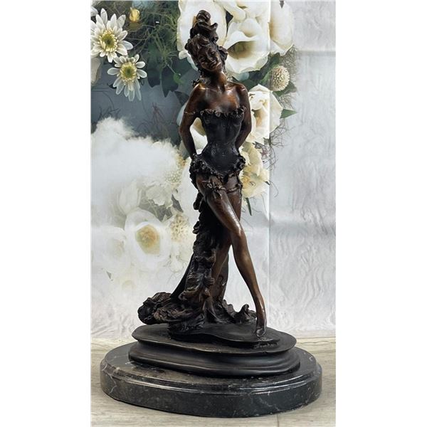 Moulin Rouge Corset Dress Dancer Showgirl Art Deco Bronze Statue