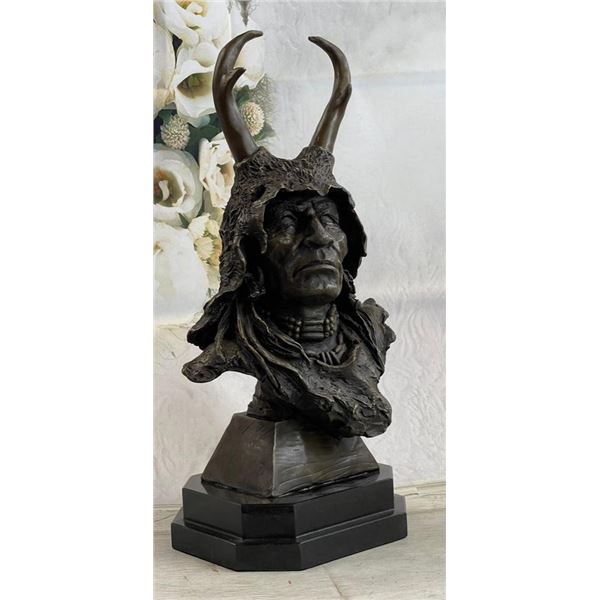 Original Signed Kamiko Native American Genuine Bronze Sculpture Marble Statue