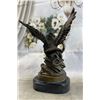 Image 1 : Owl and Snake Bronze Statue Sculpture on Marble Base
