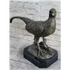 Image 1 : Pheasant Grouse Game Bird Hunter Bronze Marble Statue Wildlife Trophy