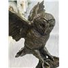 Image 3 : Bronze Marble Base Owl Bird Sculpture