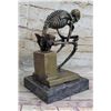 Image 2 : Skeleton Thinking Man Bronze Statue