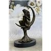 Image 2 : High Life Girl on Crescent Moon Bronze Statue