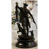 Image 2 : Scottish Hunter w/ Dog Bronze Statue Marble Base