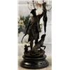 Image 3 : Scottish Hunter w/ Dog Bronze Statue Marble Base