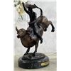 Image 1 : Rodeo Bull Rider Cowboy Bronze Sculpture With Marble Base